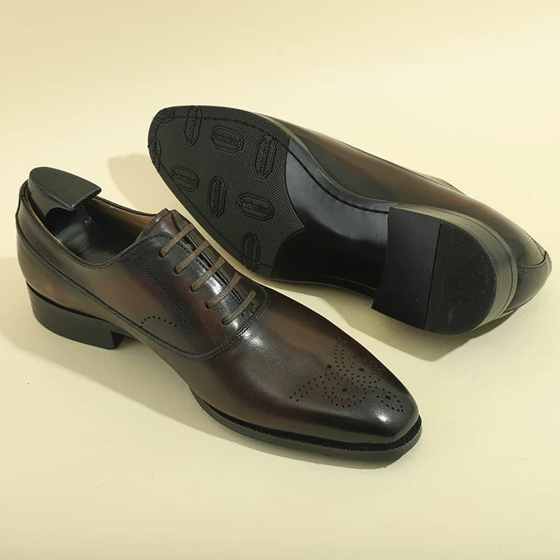 Richelieus Elmsworth en cuir patiné brogue – vue 6