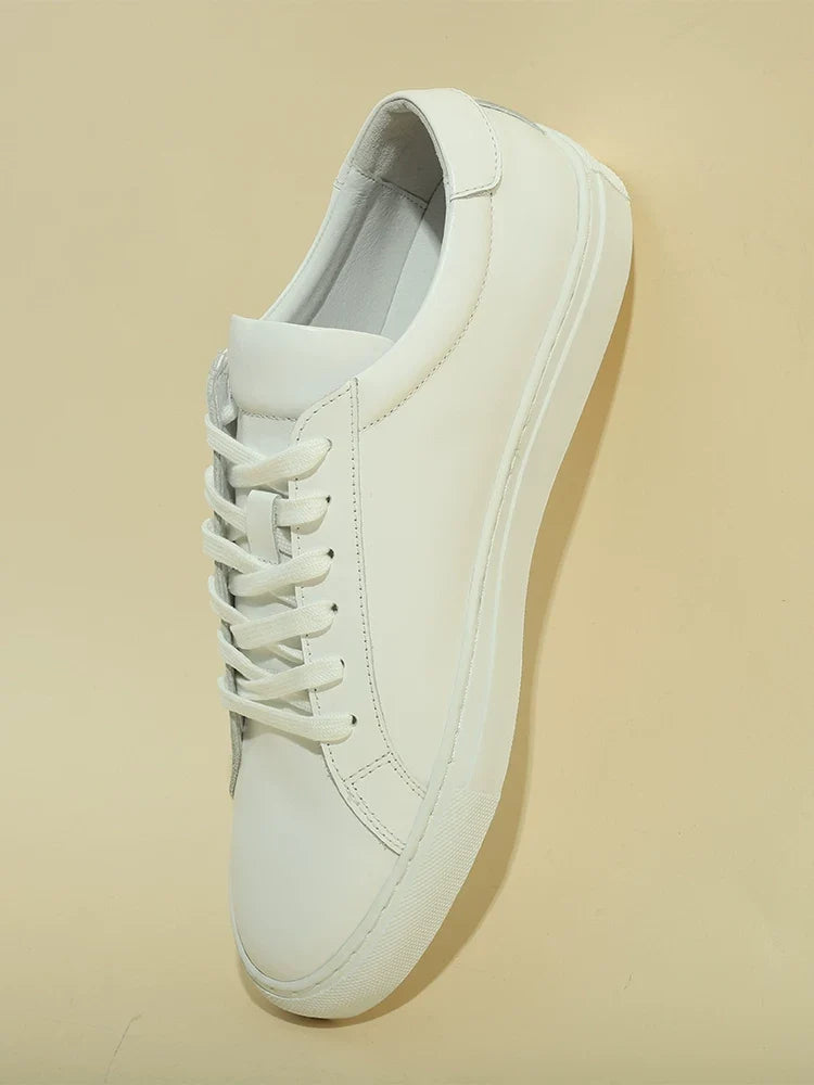 Sneakers Mercer en cuir lisse blanc ou noir – vue 5