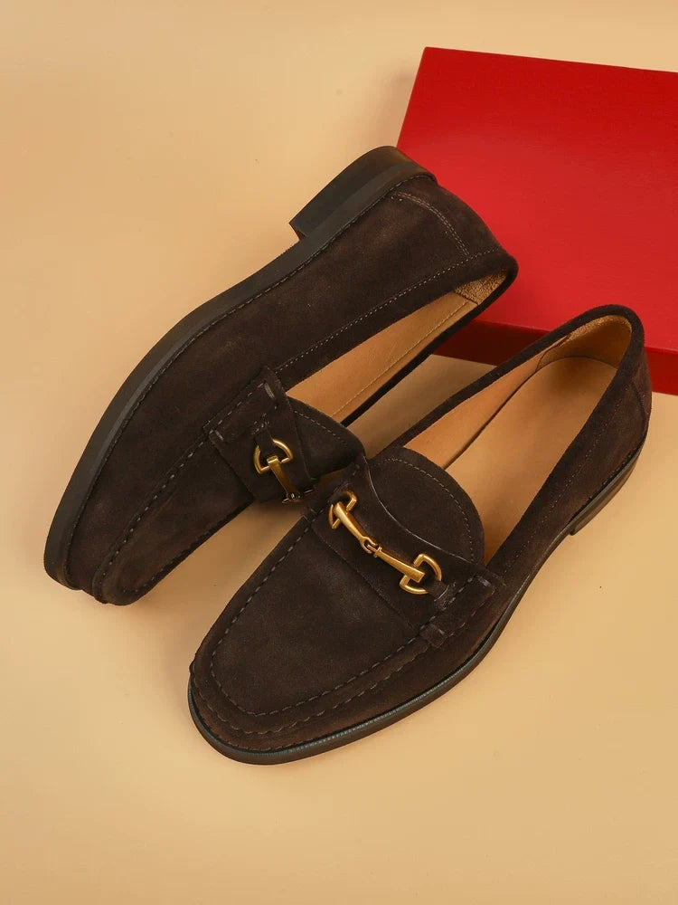 Mocassins Rhys en daim à mors – vue 1