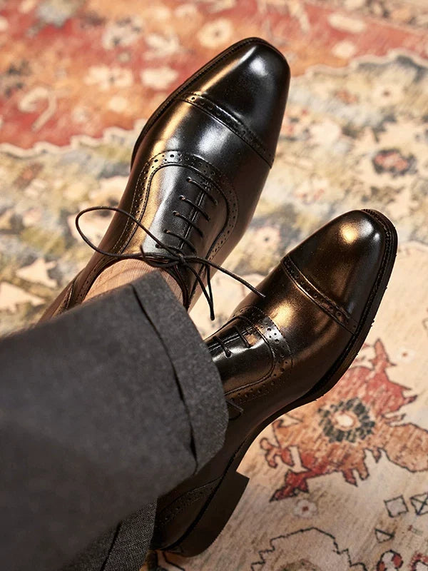 Richelieus Valmont en cuir patiné à perforations brogue – vue 7
