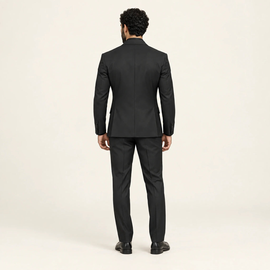 Costume formel coupe slim Noir — vue dos, mannequin ivaree-model-diversite-03, studio IVAREE
