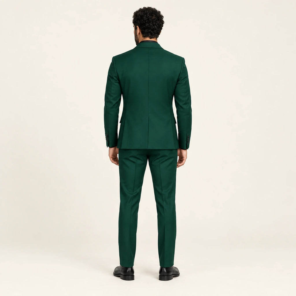 Costume formel coupe slim Vert — vue dos, mannequin ivaree-model-diversite-03, studio IVAREE