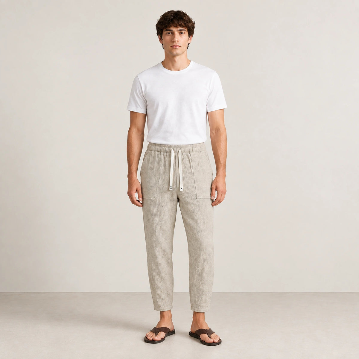 Jogger kaki, face dans le studio IVAREE