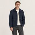 IVAREE — Manteau court en laine — Bleu Marine — vue portée de face