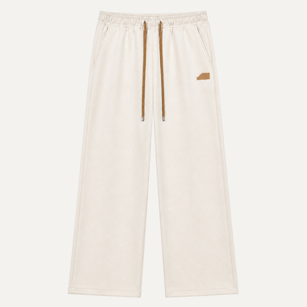Pantalon à cordon Écru / Abricot packshot droit