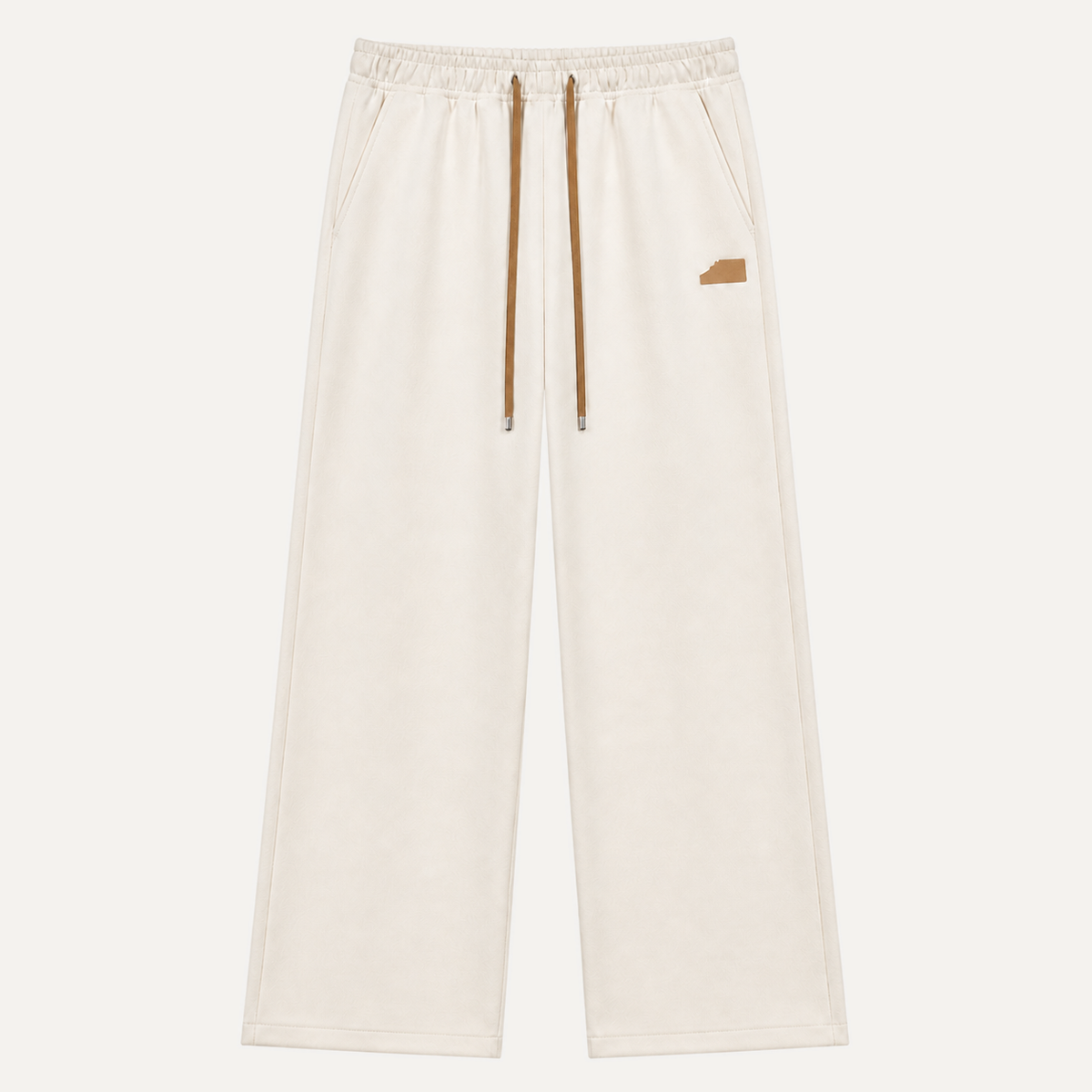 Pantalon à cordon Écru / Abricot packshot droit