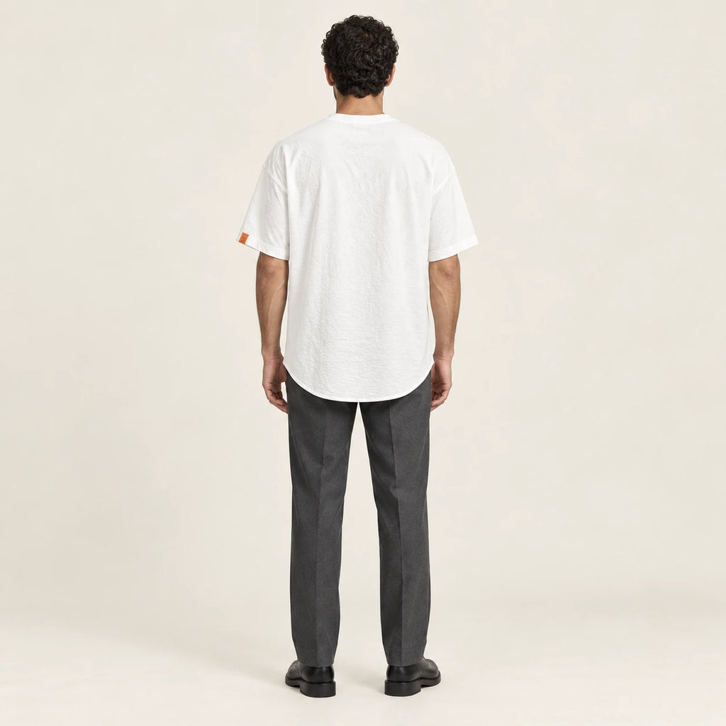 T-shirt col rond casual Blanc, vue de dos, studio IVAREE