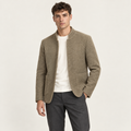 IVAREE — Veste en laine matelassée — Taupe Désert — vue portée de face